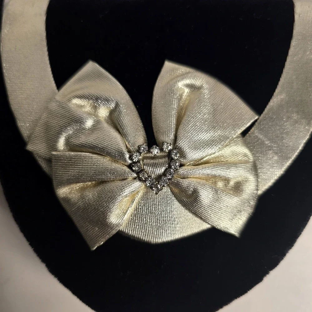 Black Velvet Evening‎ Bag Gold Bow Rhinestone Accent Clutch